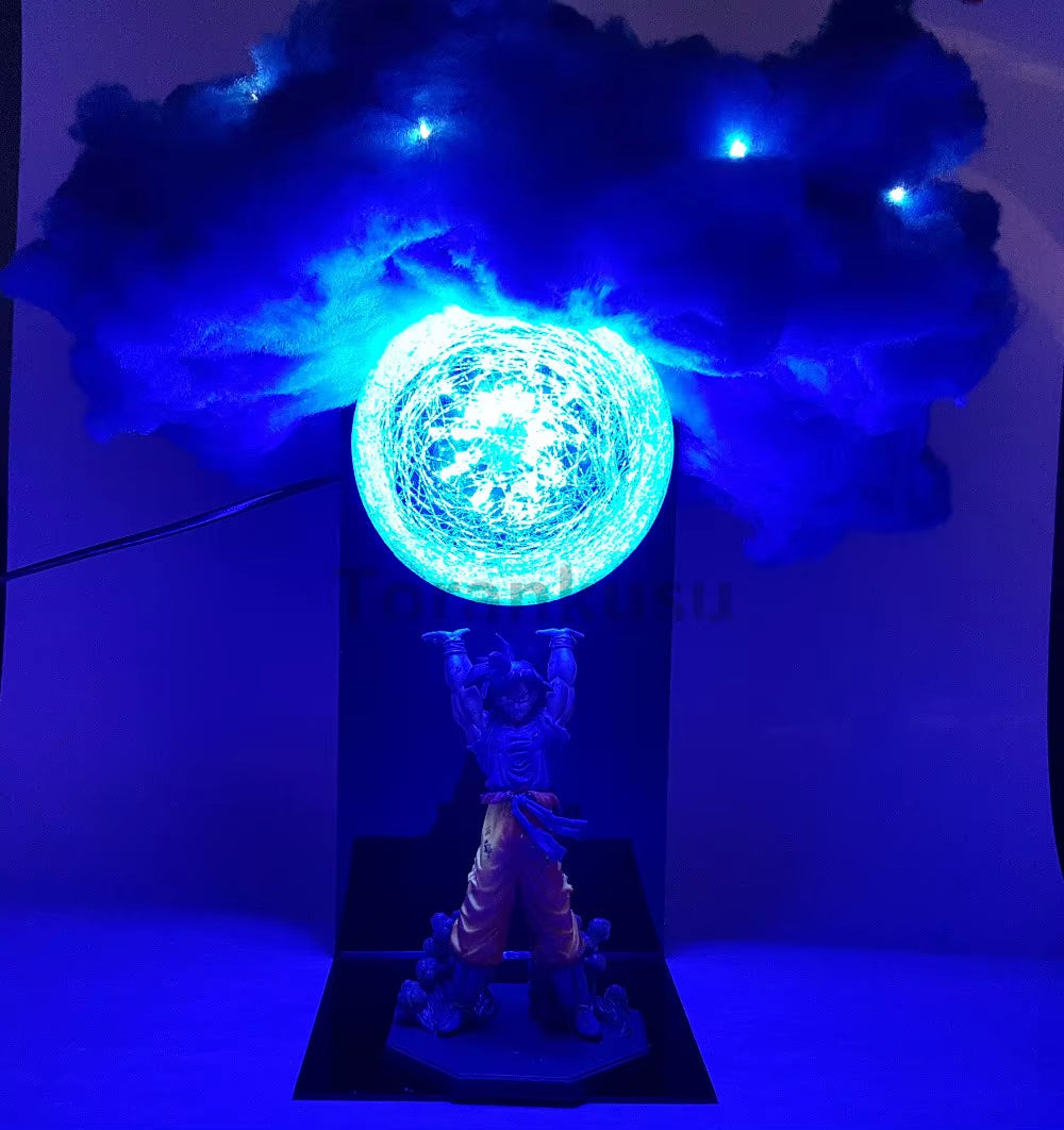 Dragon Ball Anime Son Goku Spirit Bomb with Cloud Lamp Led Bulb Action Figures
