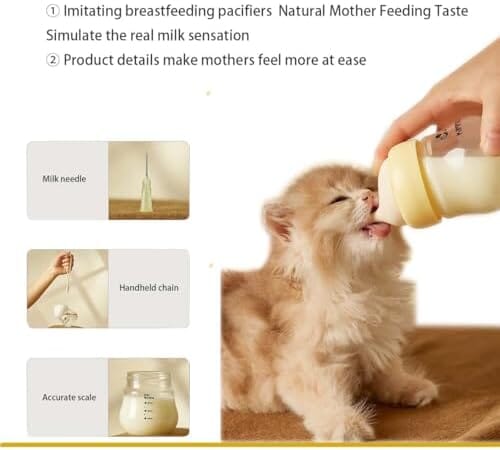 Feeding Bottle with Nipple for Newborn Kittens