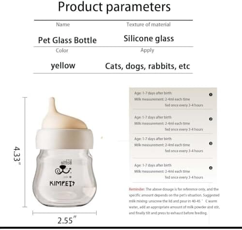 Feeding Bottle with Nipple for Newborn Kittens