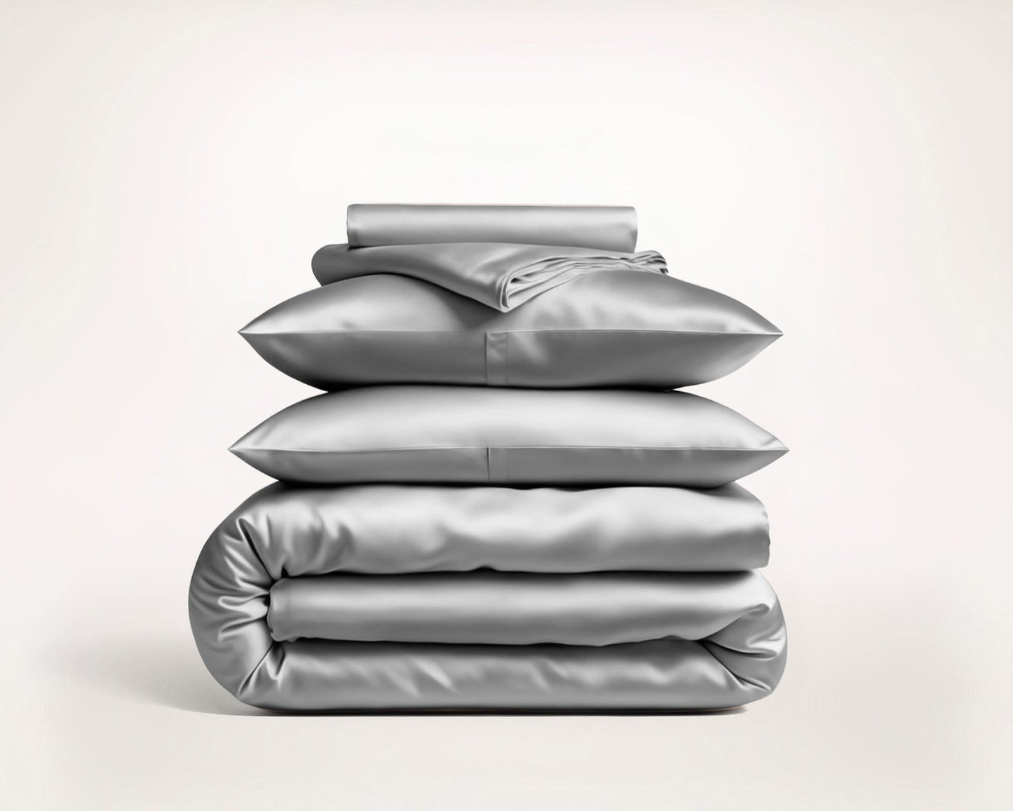 Premium Grey Mulberry Silk Bedding Set