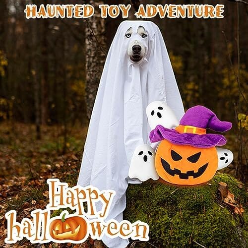 Halloween Dog Toy - Pumpkin & Ghosts Dog Halloween Toys