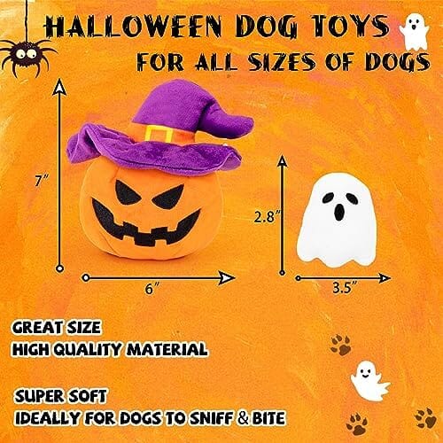 Halloween Dog Toy - Pumpkin & Ghosts Dog Halloween Toys