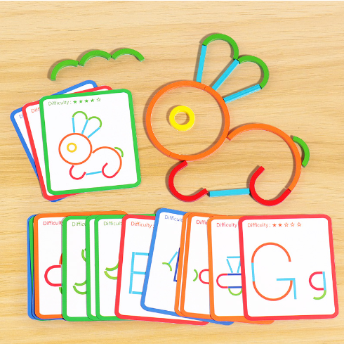 Build&Beyond™️- Montessori Sticks & Rings Set