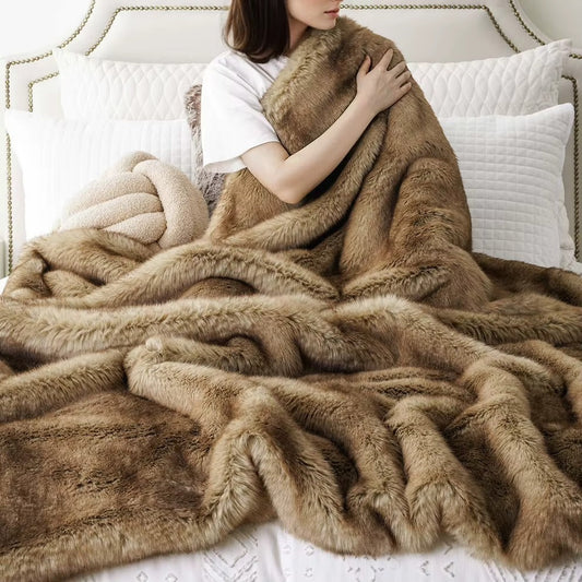Heavy-Weight Luxury Faux Fur Throw - 3 Colours