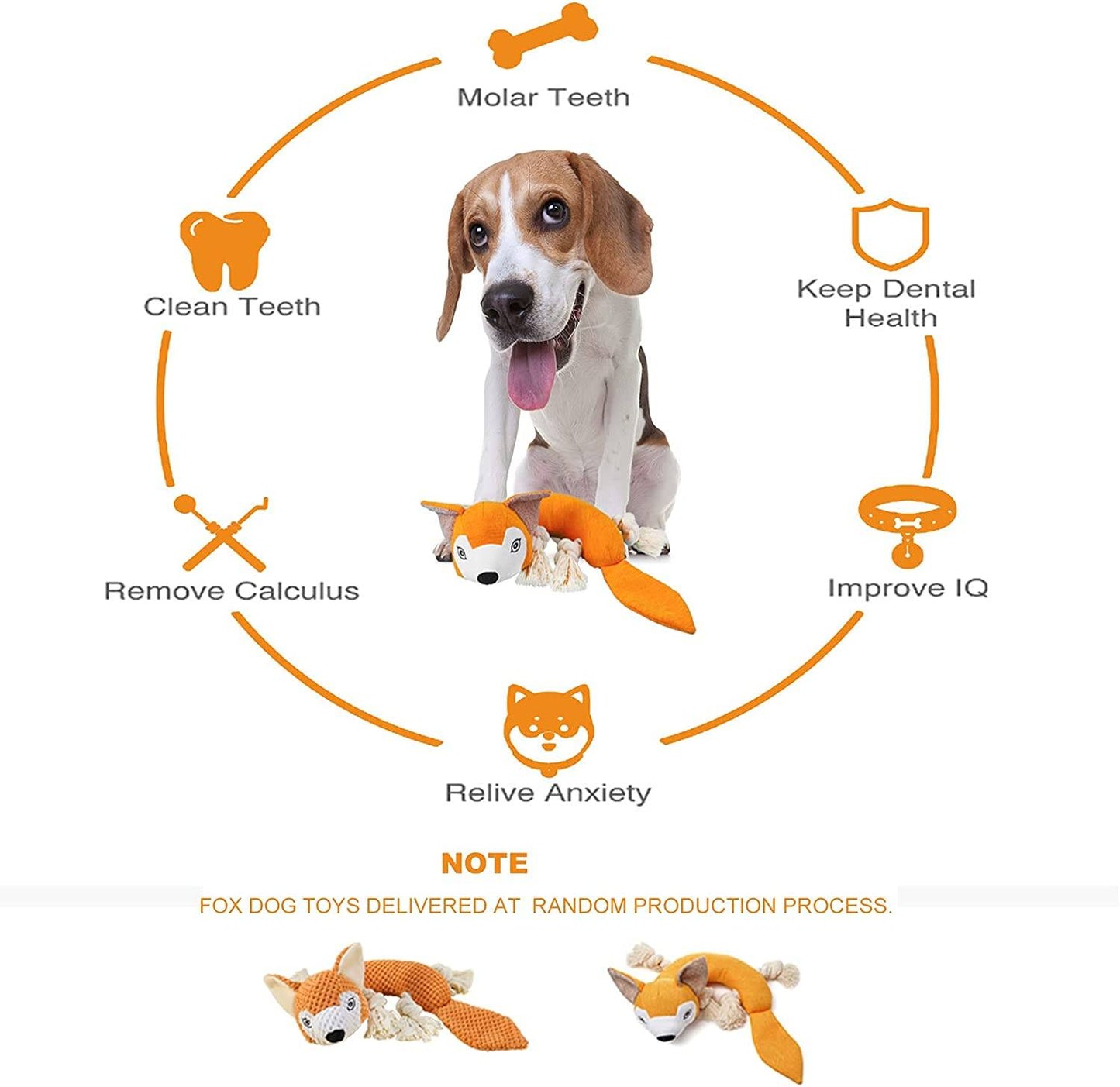 Interactive Stuffed Fox Dog Pet Toys