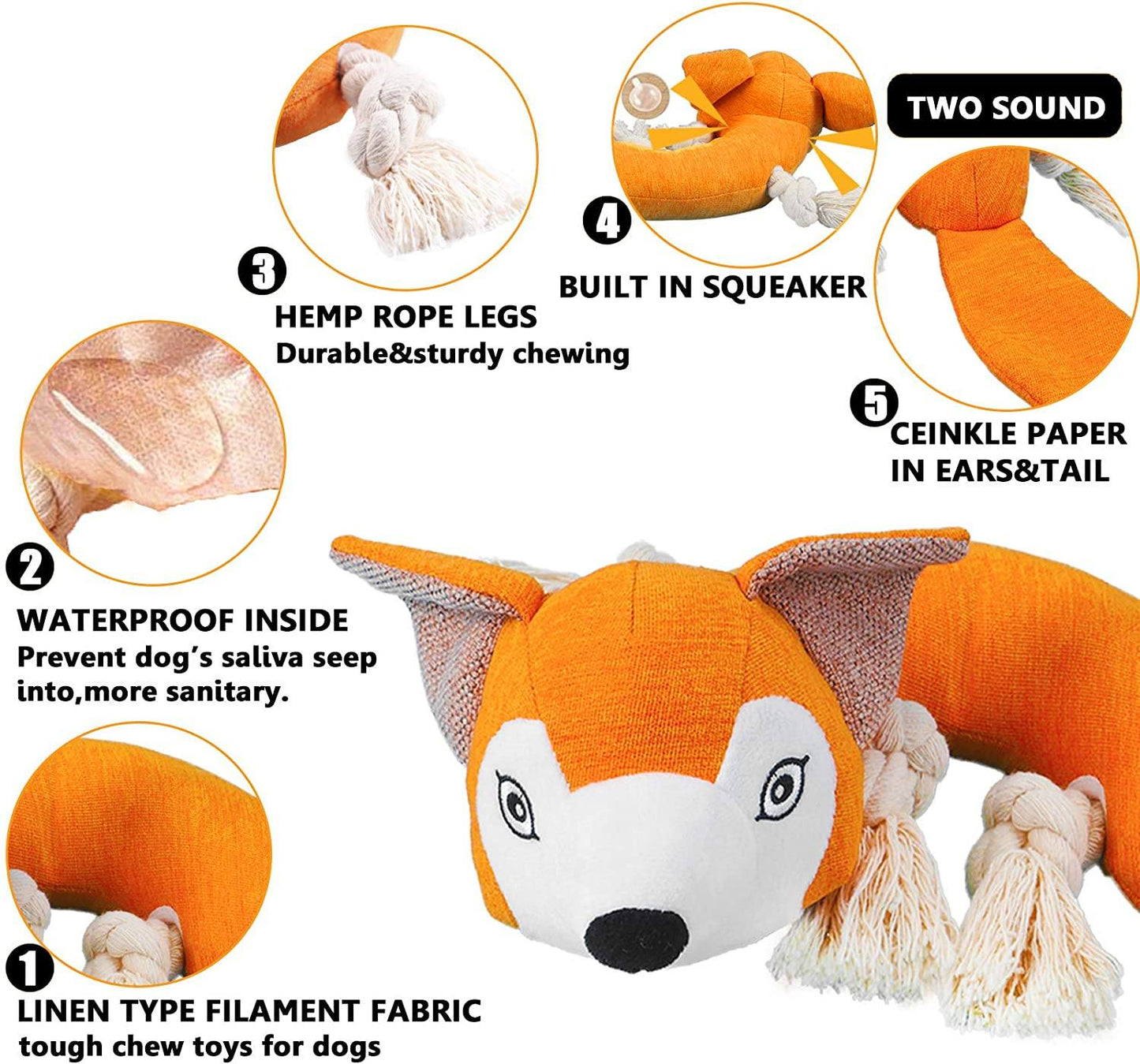Interactive Stuffed Fox Dog Pet Toys