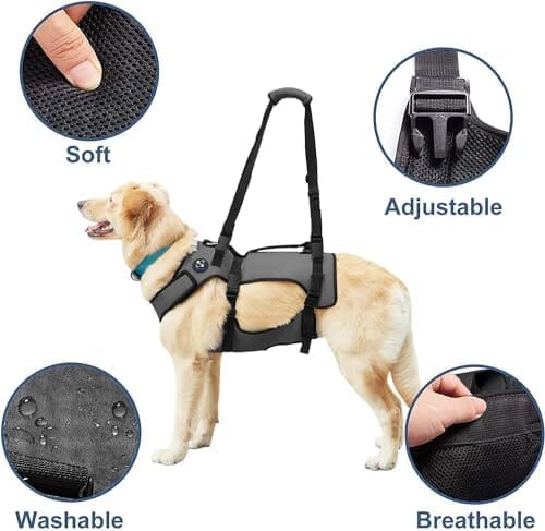 Large Pet Rehabilitation Lifts Vest Adjustable Breathable Straps for Old