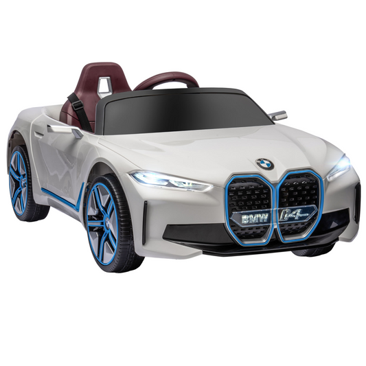 BMW i4 12V Kids Electric Ride-On Car - White | Fun & Safe for Ages 3-6!