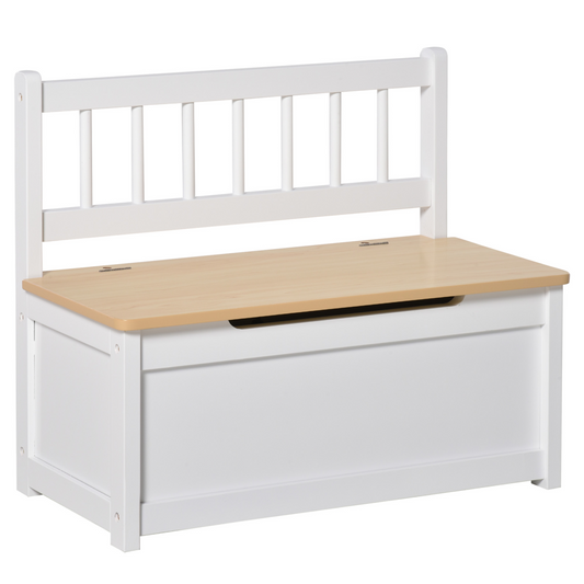 Deluxe 2-in-1 Wooden Toy Box & Kids Bench