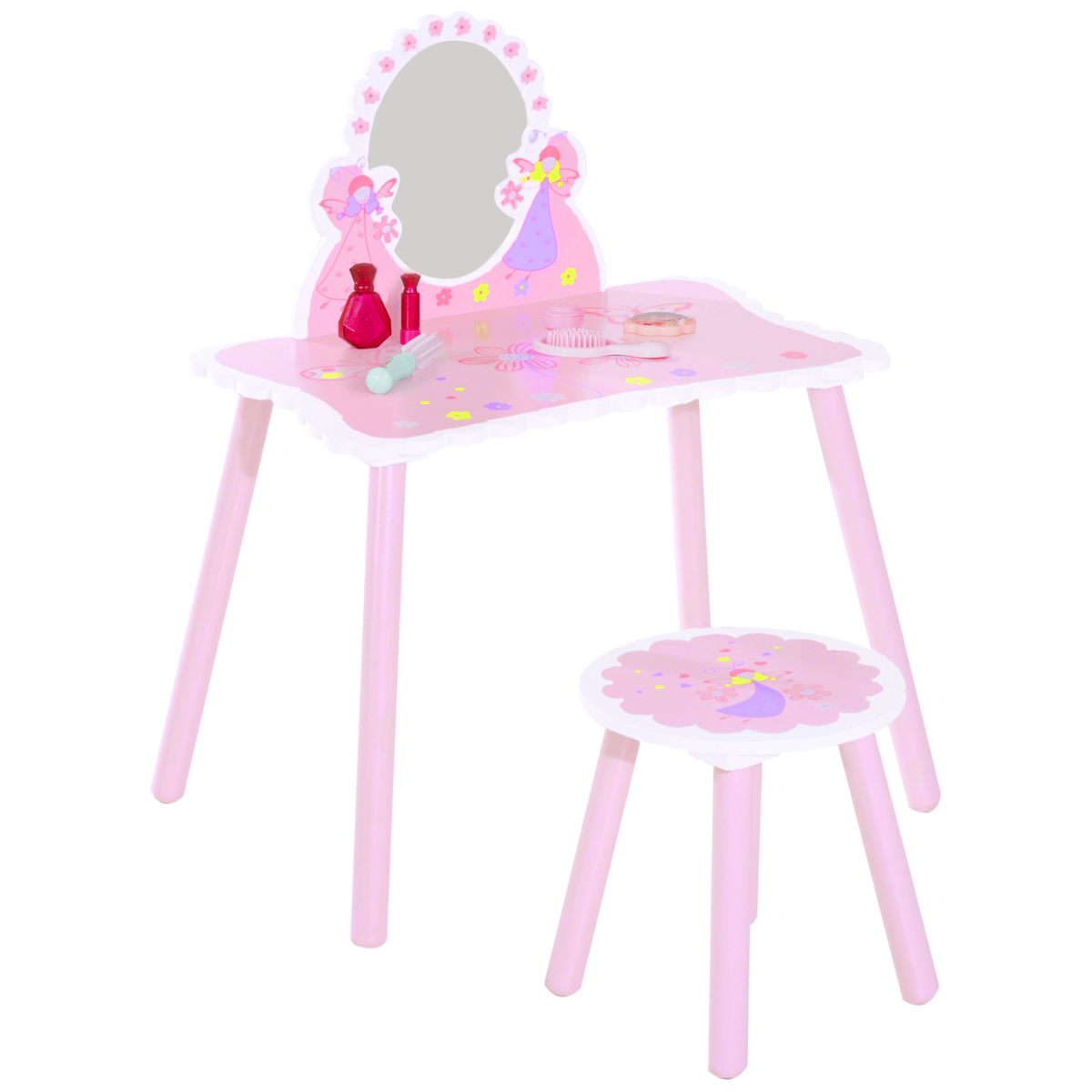 Enchanting Girls Pink Dressing Table Play Set