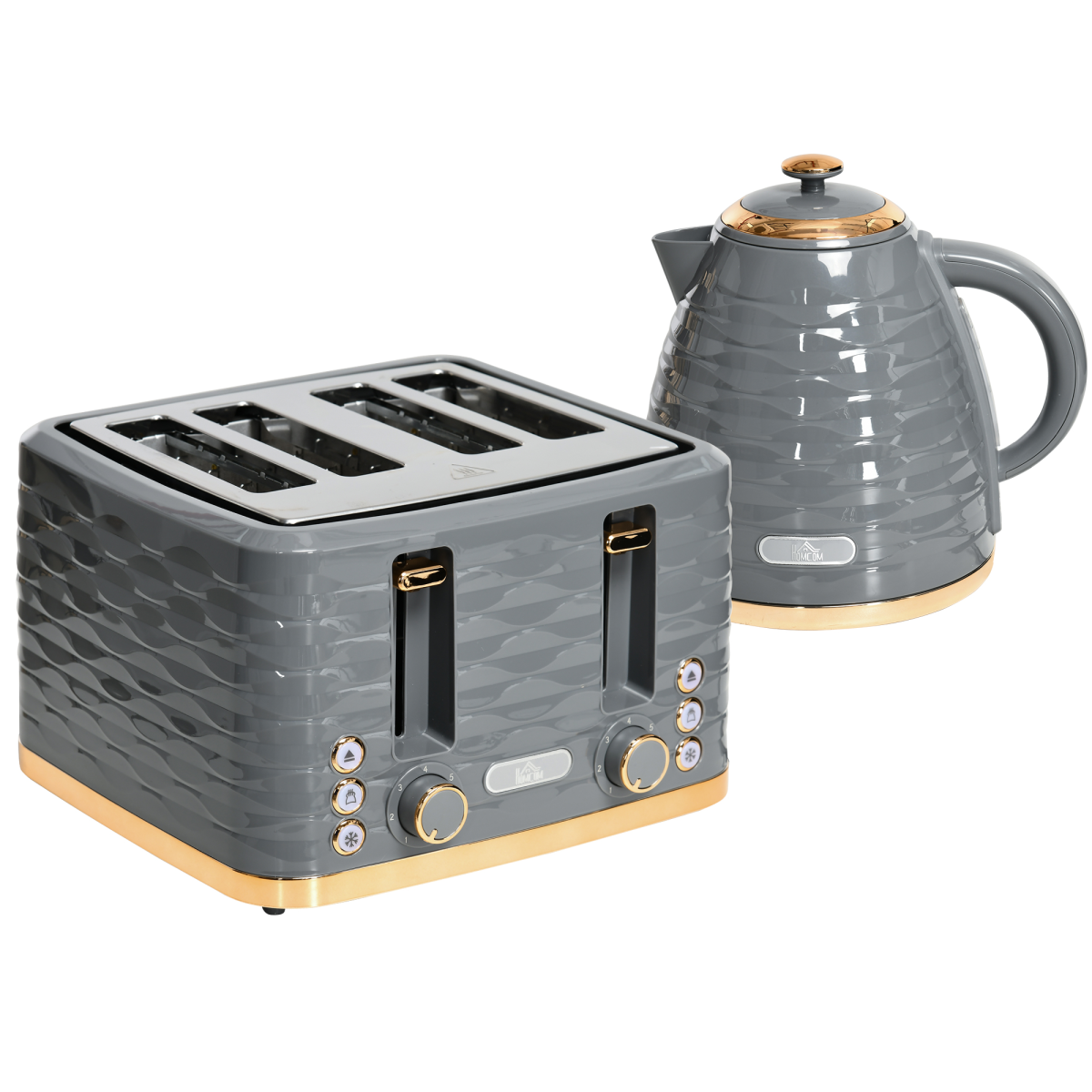 Stylish Kettle & Toaster Set: Rapid Boil & 4-Slice Perfection!