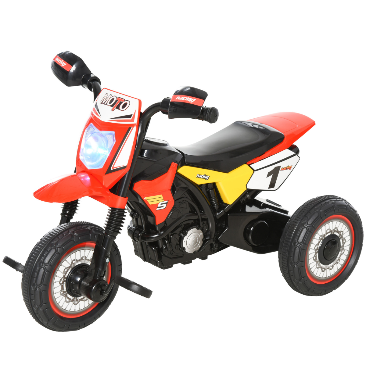 Bright Red Toddler Tricycle with Music & Lights