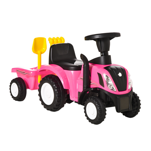 Charming Pink Sliding Car with Horn for Toddlers 12-36 Months