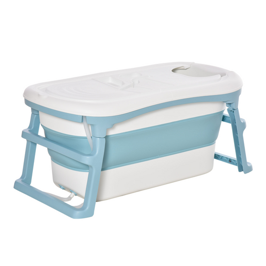 Space-Saving Foldable Kids Bathtub with Lid for Ages 1-12