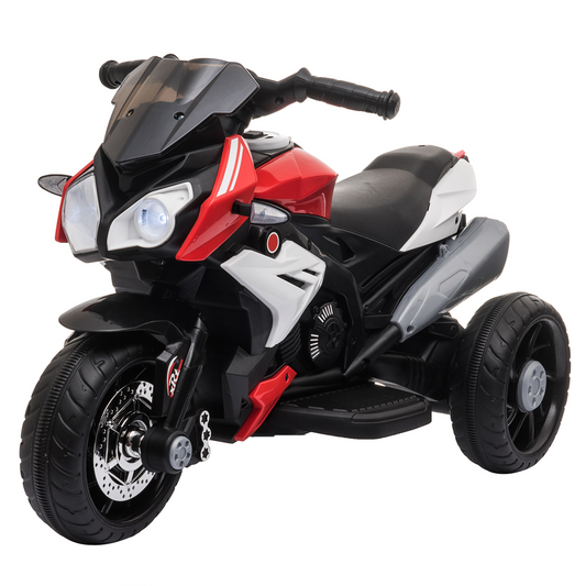 Speedy Red Kids Electric Motorcycle with 3-Wheel Design