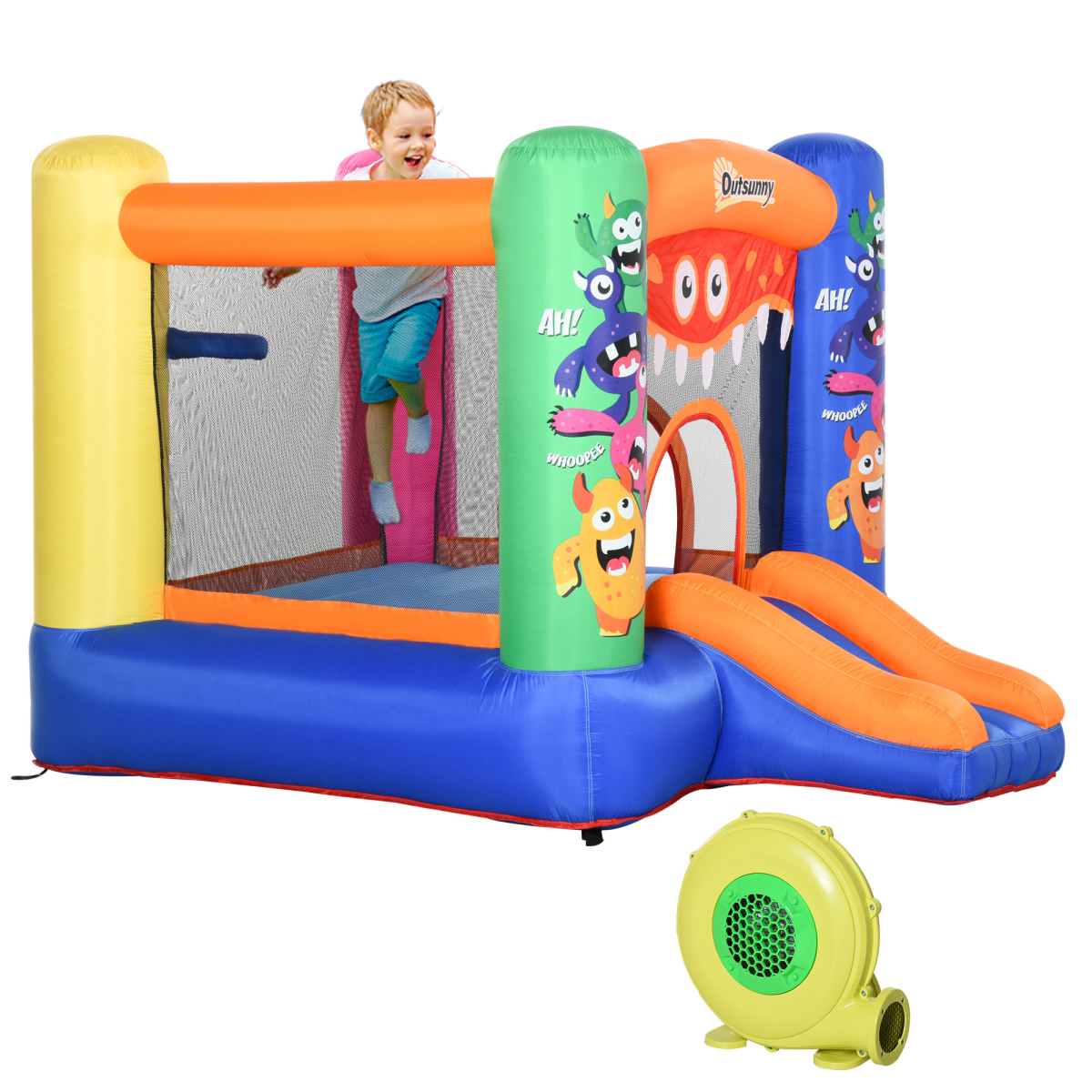 Inflatable Bouncy Castle with Slide & Basketball Fun