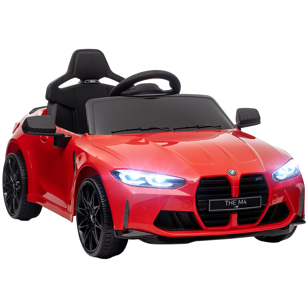 AIYAPLAY 12V BMW M4 Licensed Kids Electric Car w/ Remote, Suspension