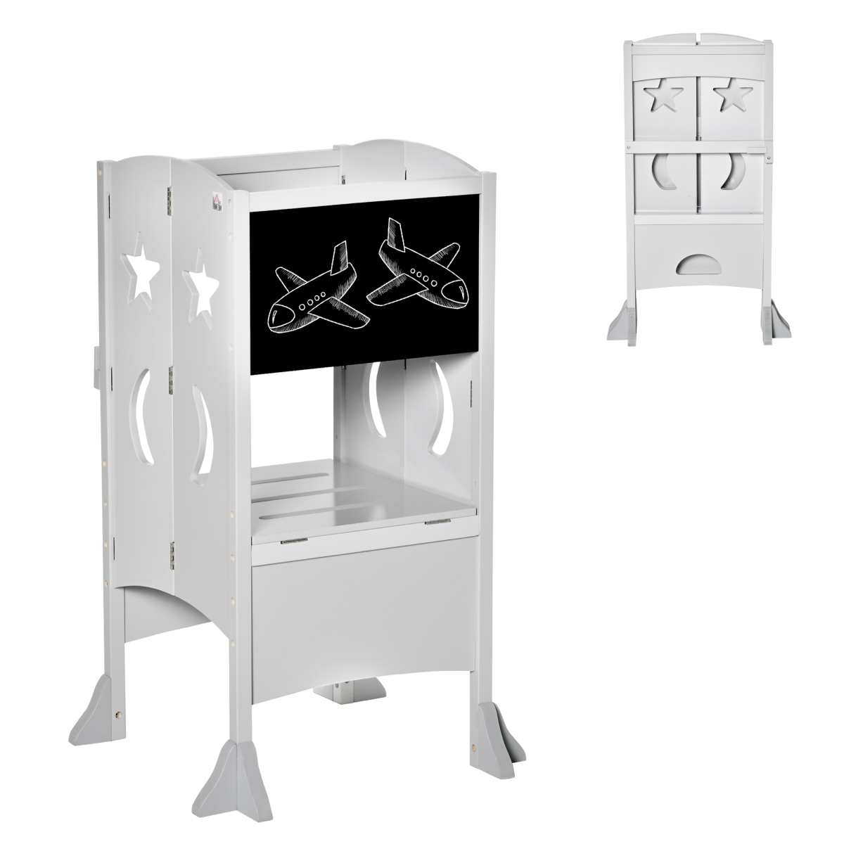 Creative Kids Step Stool with Blackboard & Lockable Rails