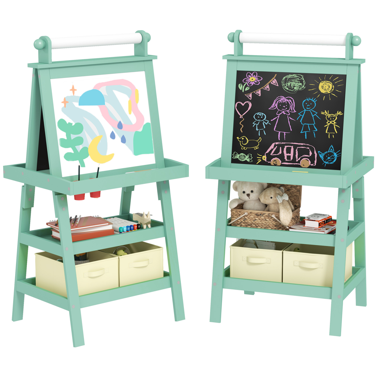 AIYAPLAY 3-in-1 Kids Art Easel: Double-Sided