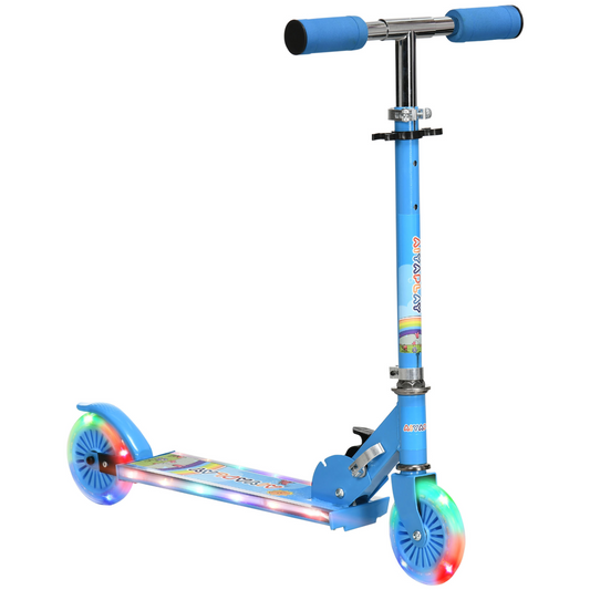 Scooter for Kids Aged 3-7 Years with Lights, Music, Adjustable Height - Blue