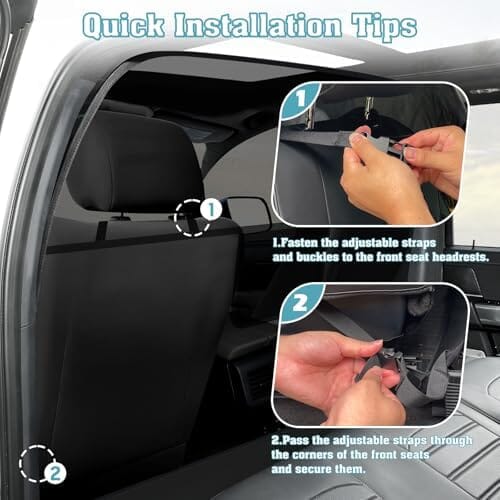 One-Piece Escape-Proof Back Seat Mesh Dog Car Net Barrier Black