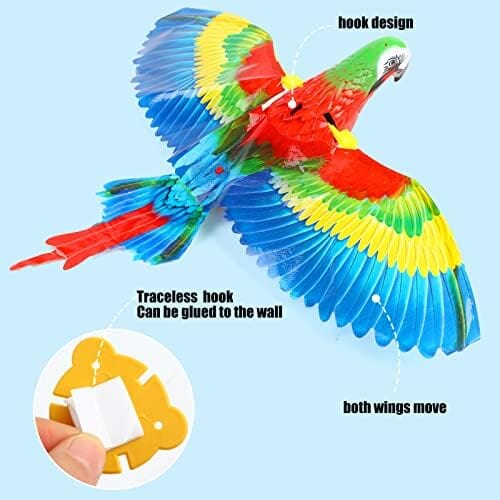 Parrot Interactive Hanging Spinning Electric Toy Bird for Cats