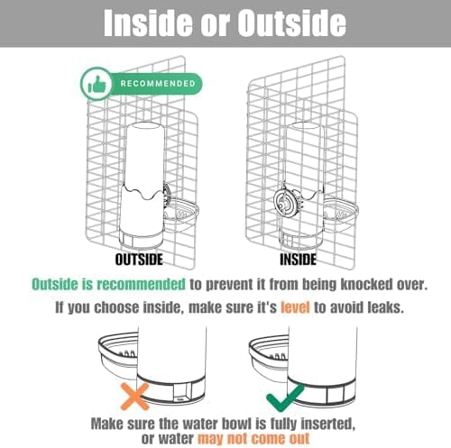 Pet Water Bottle for Cage Crate