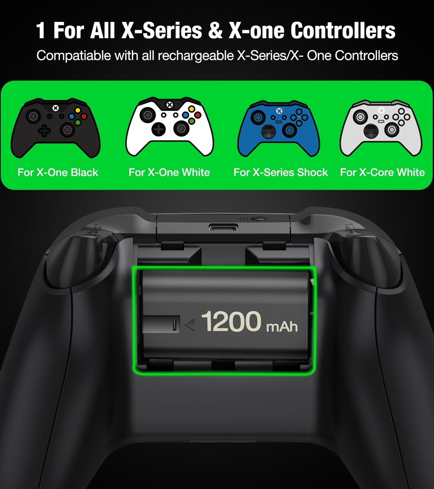 Xbox Wireless Controller Battery Rechargeable - 4x Batteries Xbox Series X/S/Xbox One S/X