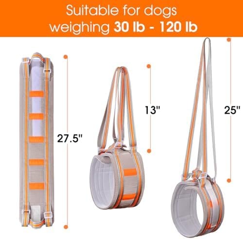 Portable Dog Lift Harness Suitable for 30-130 lbs Dogs with Weak Rear Legs