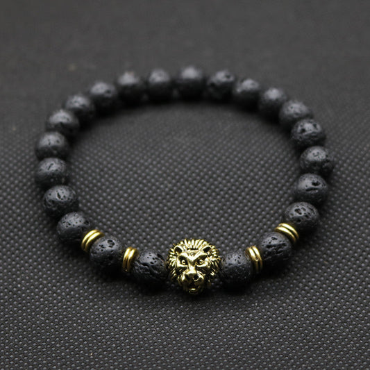 Black Lava Lion Bracelet