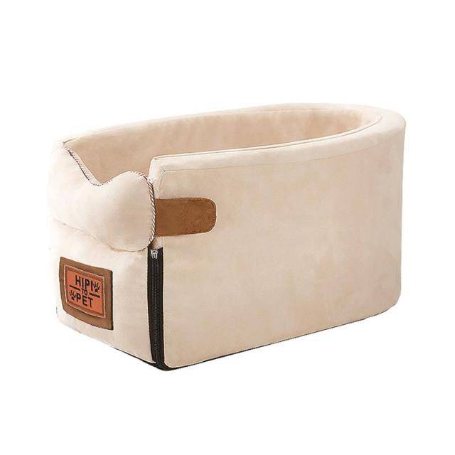 Pets Car Armrest Seat - Luxury Microfiber Console Dog & Cat Car Seat