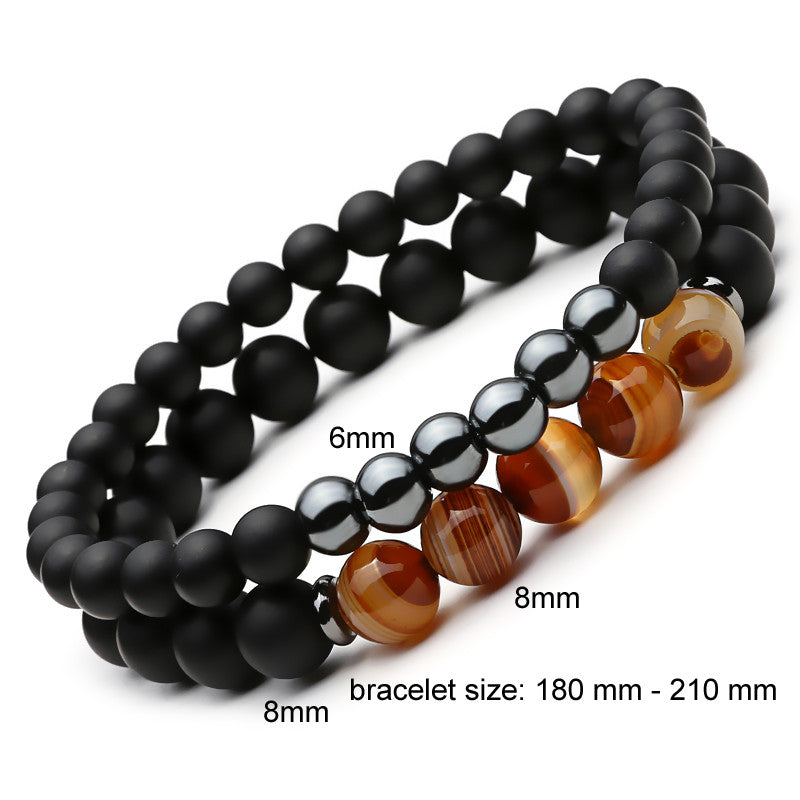 Black Mantra Bracelets Set