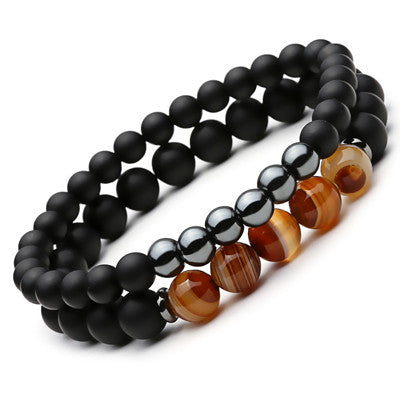 Black Mantra Bracelets Set