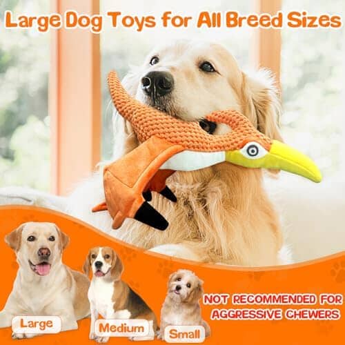 Pterodactyl Soft Plush Dogs Toys for Interactive Puppy Toys
