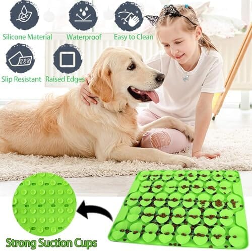 Slow Feeder Lick Mat for Dry Wet Food for Pet Encourages Natural Foraging Skill