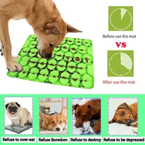 Slow Feeder Lick Mat for Dry Wet Food for Pet Encourages Natural Foraging Skill