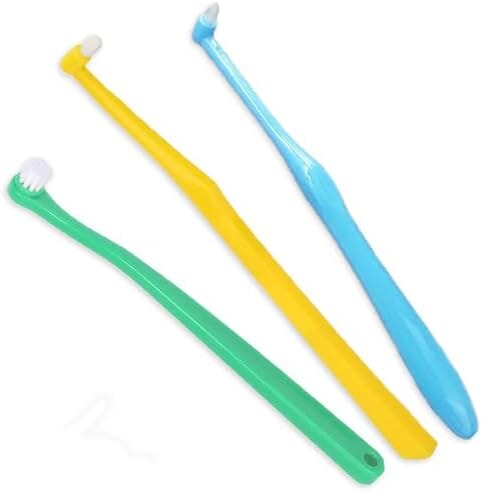 Small Breed Toothbrush Kit for Dogs & Cats 1/4' Pointed, 1/4' Flat, 3/8' Regular Brushes (3-Piece)