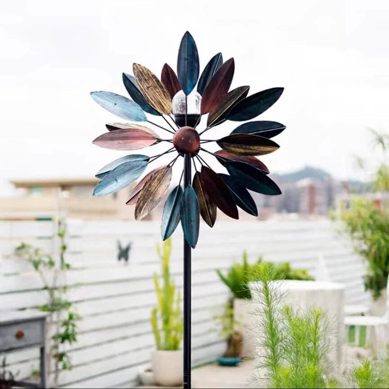 SolarSpin: Outdoor Windmill Decor with Solar Lights