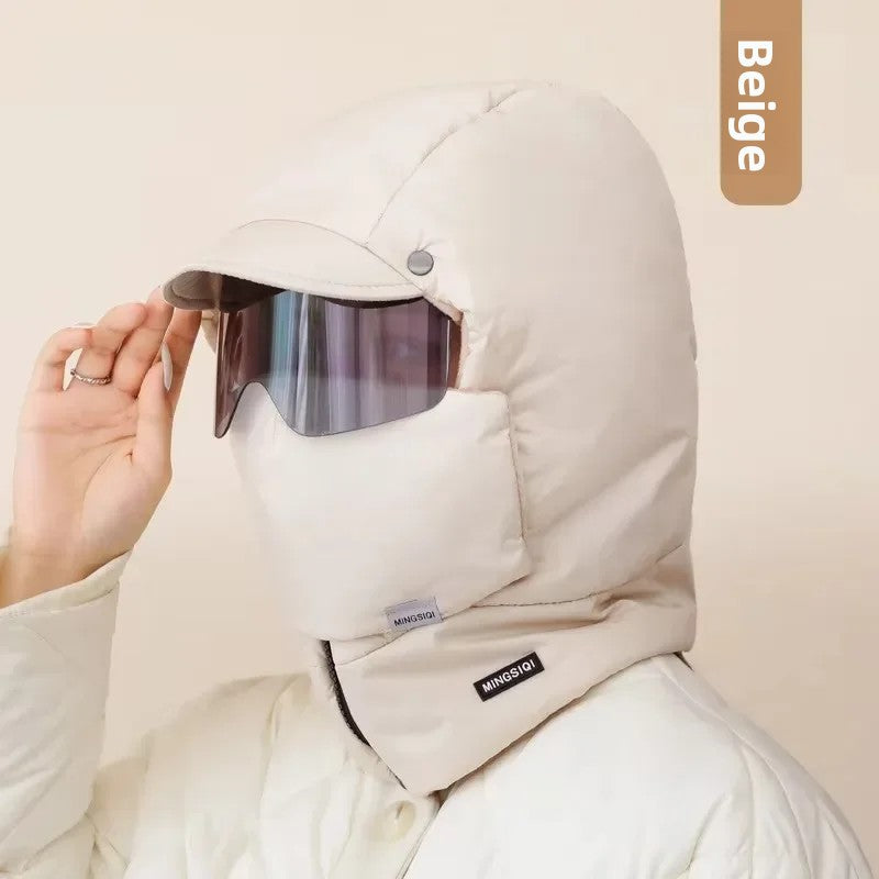 Winter Ski Balaclava Mask – Windproof Full Face Cover with Goggles, Thick Plush Thermal Motorcycle Mask for Men & Women