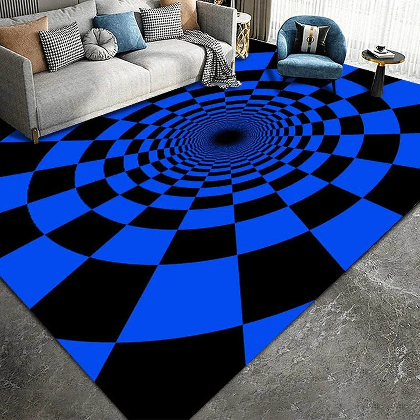 VortexVista: 3D Geometric Optical Illusion Rug