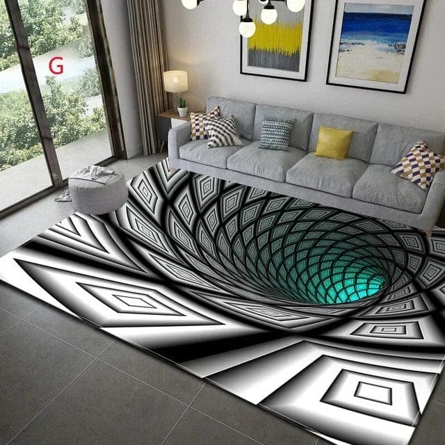 VortexVista: 3D Geometric Optical Illusion Rug