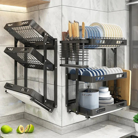 Wall-Mounted Dish Drying Rack: Space-Saving Kitchen Organizer