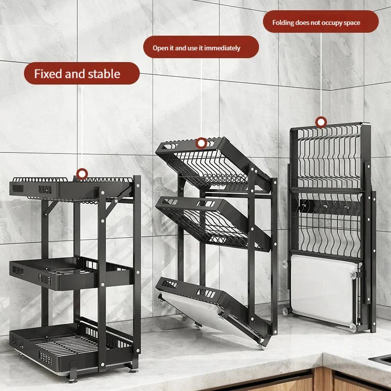 Wall-Mounted Dish Drying Rack: Space-Saving Kitchen Organizer
