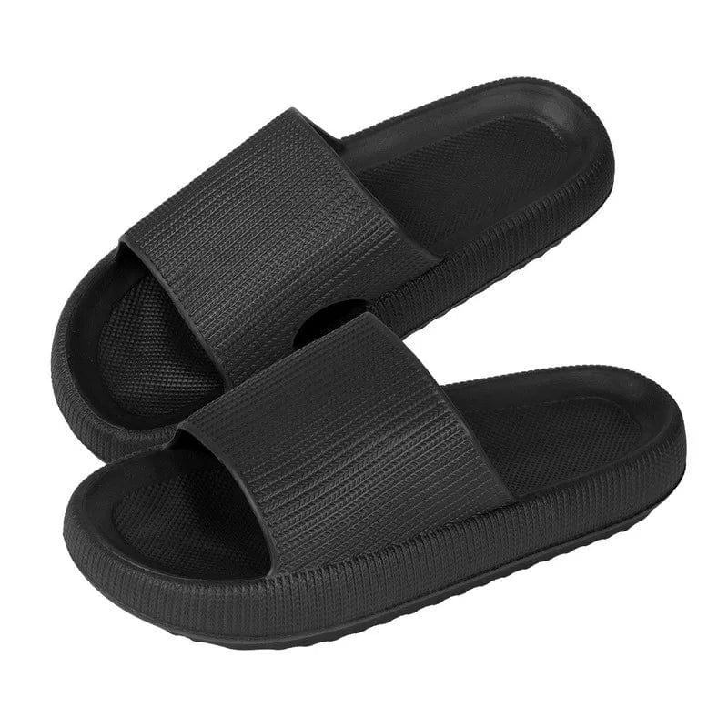 Women's Solid Summer Slippers - Men's Breathable Square Thick EVA Soft Flip-Flop