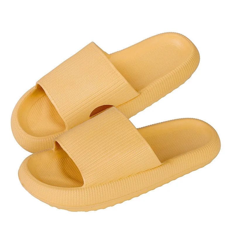 Women's Solid Summer Slippers - Men's Breathable Square Thick EVA Soft Flip-Flop