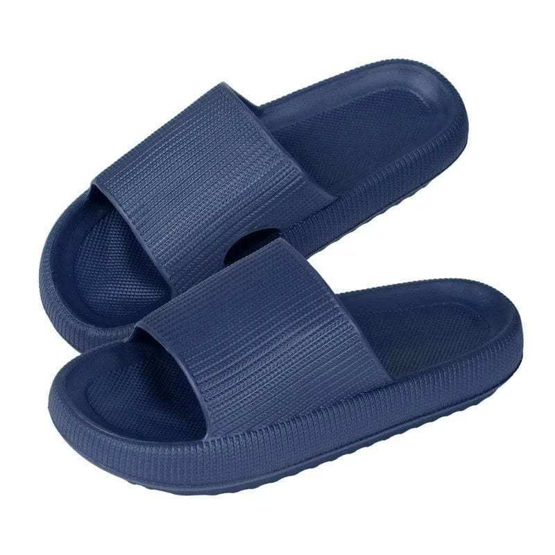 Women's Solid Summer Slippers - Men's Breathable Square Thick EVA Soft Flip-Flop