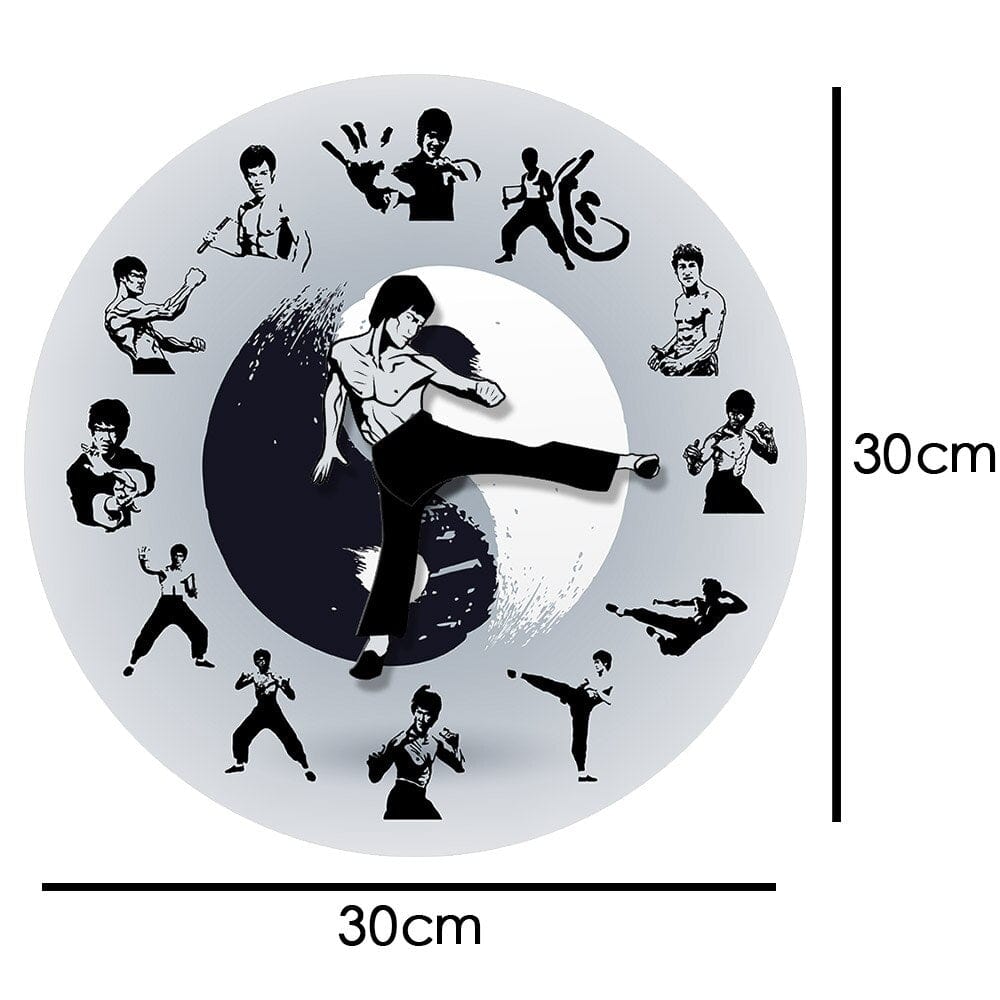 Yin Yang Bruce Lee Kung Fu Wall Clock