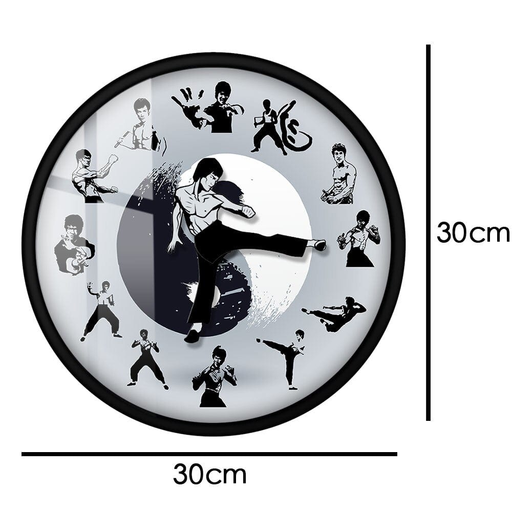 Yin Yang Bruce Lee Kung Fu Wall Clock