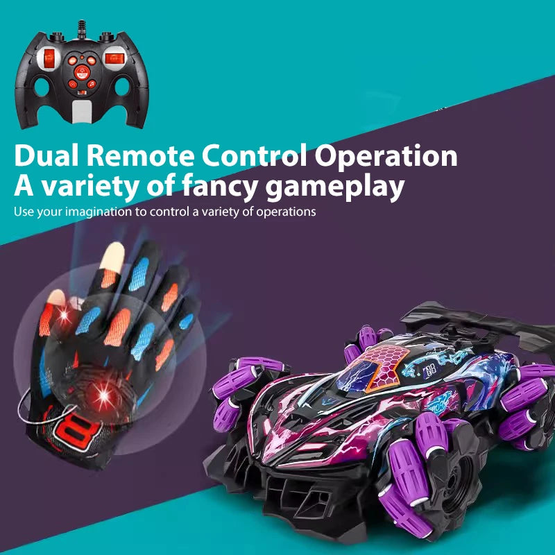 Wltoys F1 Drift RC Car - LED Lights, Music, 2.4G Gesture Control, 4WD Stunt Car for Kids