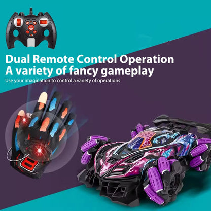 Wltoys F1 Drift RC Car - LED Lights, Music, 2.4G Gesture Control, 4WD Stunt Car for Kids
